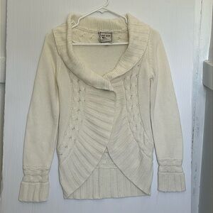 PINK  ROSE Ruffle Sweater Cardigan COLOR IVORY‎ SIZE Small